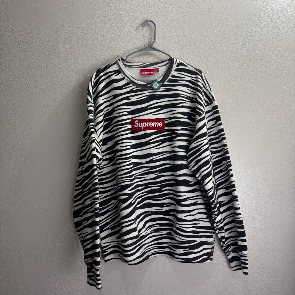 Supreme Box Logo Crewneck (FW22) Zebra Size XL